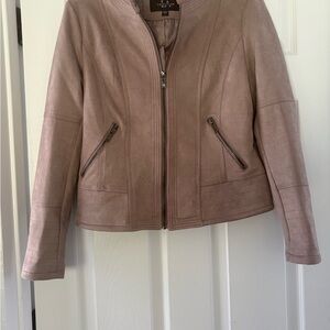 Women's Tan Faux Suede Jacket